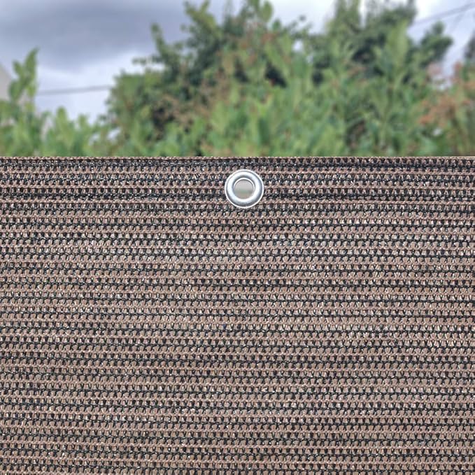 Alion Home Sun Shade Privacy Panel with Grommets and Hems on 4 Sides for Patio, Awning, Window, Pergola or Gazebo - Mocha Brown (8' X 26')