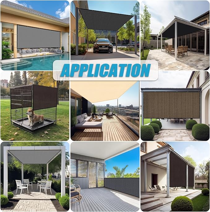 Amagenix 90% Shade Fabric 5'X 21' Sand Sun Shade Cloth with Grommets for Pergola Replacement Shade Cover Canopy, Heavy Duty, Cable Zip Ties Included (We Customized)