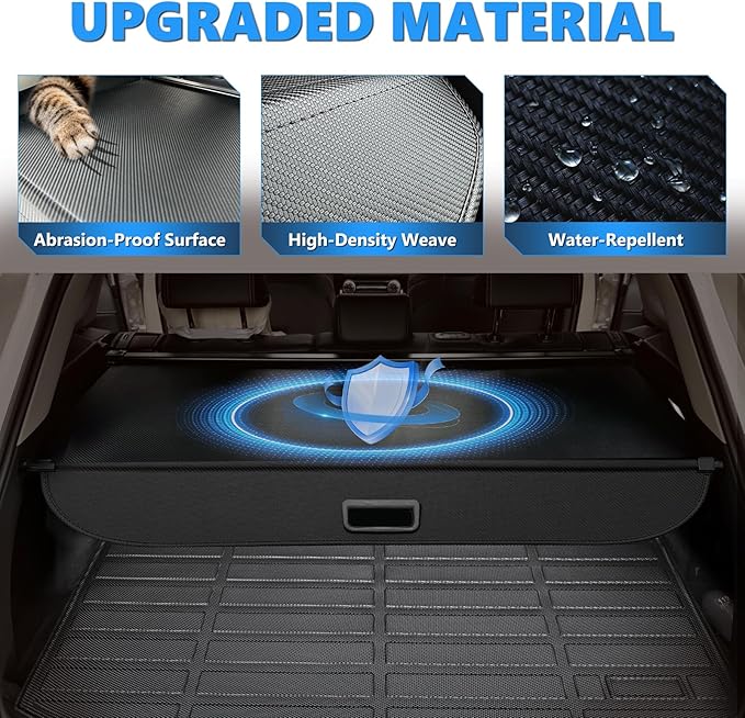MIALUTY® Cargo Cover for 2014-2025 Volvo XC90 Retractable Trunk Cover XC90 Accessories Anti-Peeping Anti-Theft Privacy Screen,Trunk Luggage Shield Shade Carbon Fiber Texture