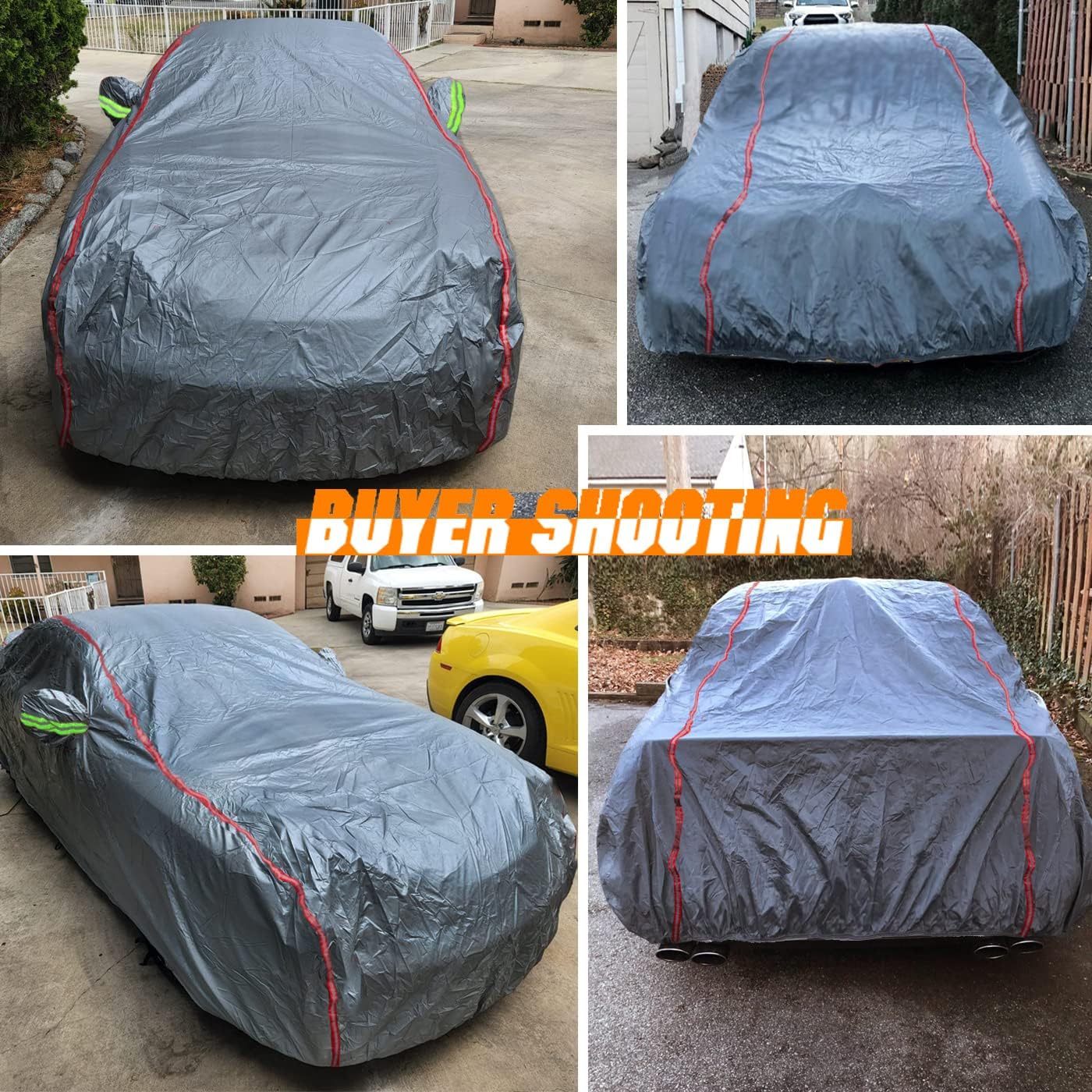Breathable New Material, Waterproof Car Cover, Locks and Zipper Doors, Sunscreen Waterproof UV Prevention Snowproof Wind and Windproof,Suitable for Indoor Outdoor,for Pickup 198"-220",C7