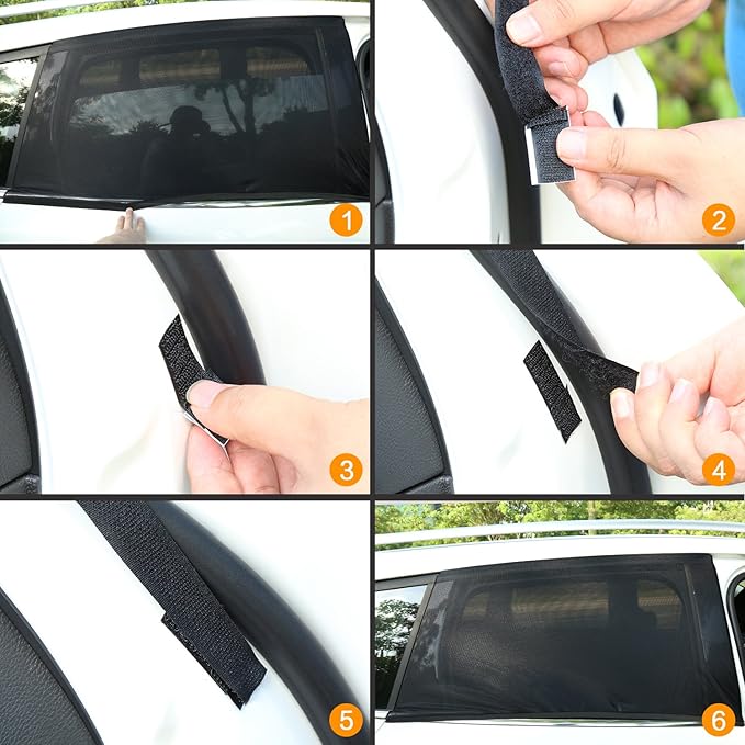 2Pack Large Car Window Screen Mesh 41" to 53", for Large SUV, Pickup, Truck, Minivan, Window Sun Shade for Car Camping Overnight Sleeping