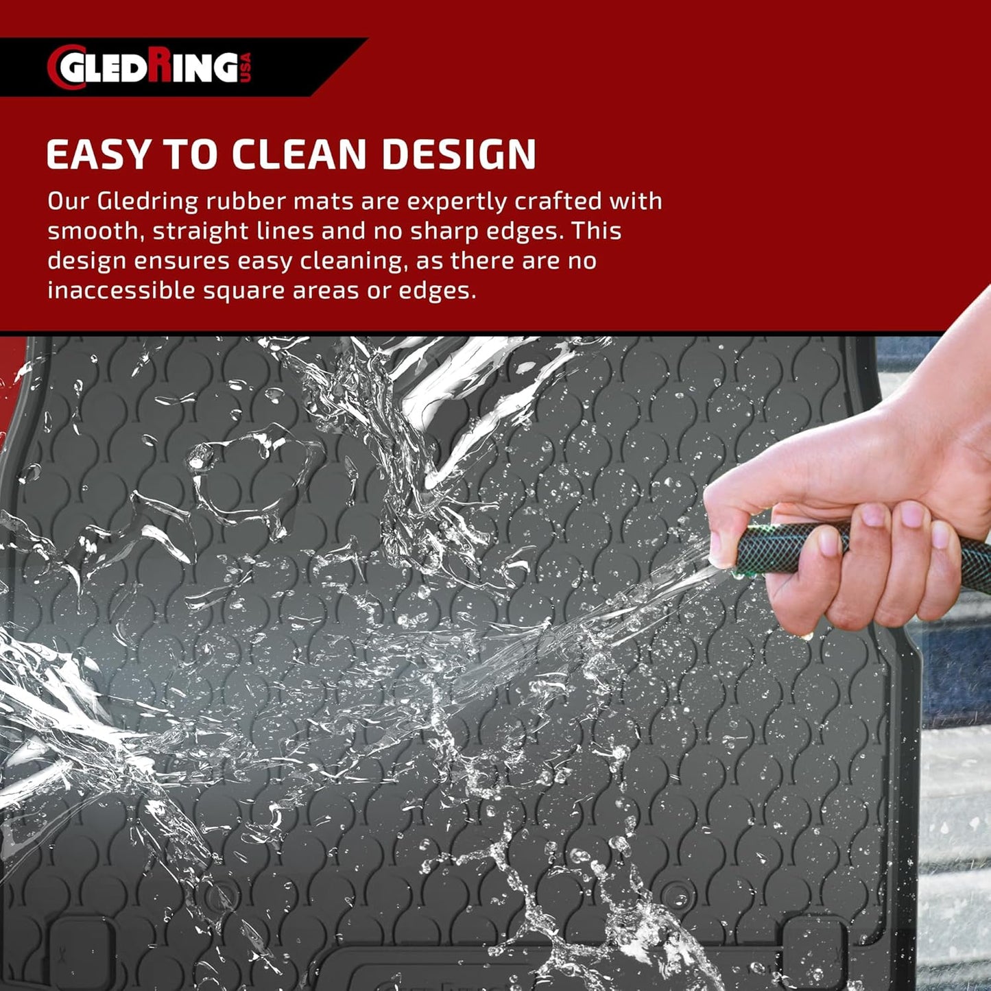 Gledring USA Custom Fit All-Weather Rubber Floor Mats Intended for Toyota Yaris 2011-2016, No Trimming Required, Tailored Custom Fit, Protects from Rain, Mud & Snow