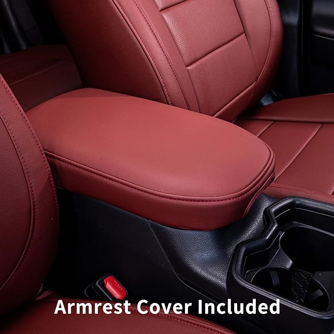 coverdream 2026 Rav4 Seat Covers Custom Fit for 2026 Toyota Rav4 Hybrid (SE,XSE) & PHEV GR Sport SUV,Full Set Luxury Waterproof Leather Car Seat Protector Wine Red