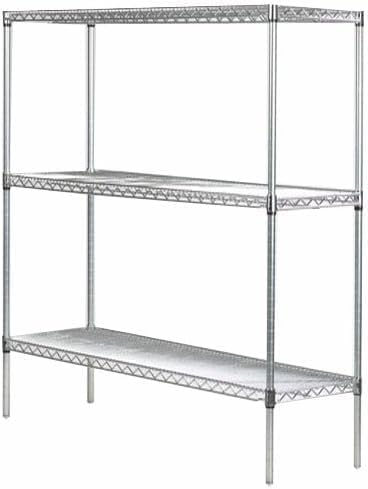 Omega Stainless Steel Shelves, 24" Deep x 30" Wide x 34" High 3 Tier Heavy Duty Wire Shelving Unit for Kitchen Garage Office Restaurant Warehouse 800-lb Per Shelf Weight Capacity
