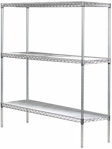 Omega 12" Deep x 60" Wide x 54" High 3 Tier Chrome Starter Shelving Unit