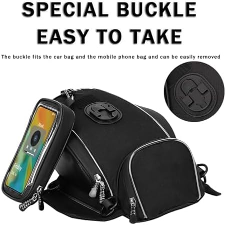 Motorcycle Tank Bag for Kawasaki Ninja 650 650R ZX6R ZX10R, Magnetic & Strap Mount Tank Bag for Motorcycles, Motorcycle Touring Navigation Luggage Bag Tank Bags,A Strap