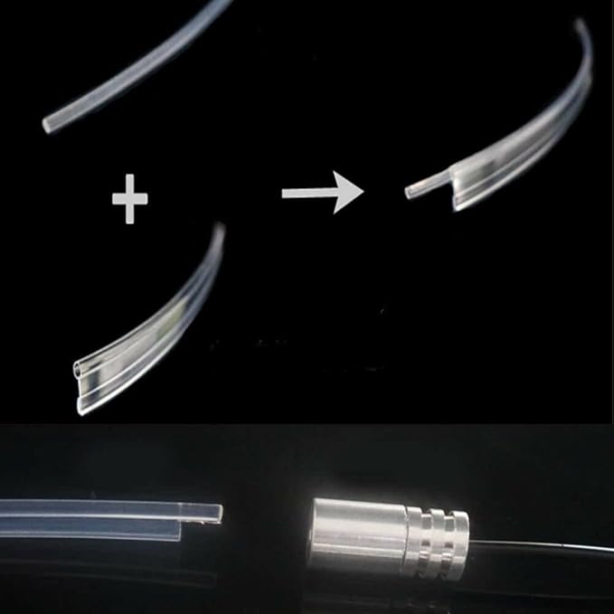 3m/9.8ft 5m/16ft Car Home LED Strip Ambient Light 2mm Plastic Optic Fiber Cable Skirt Tube Kit with 12V LED Light Source Illuminator (Red,5m/16ft)