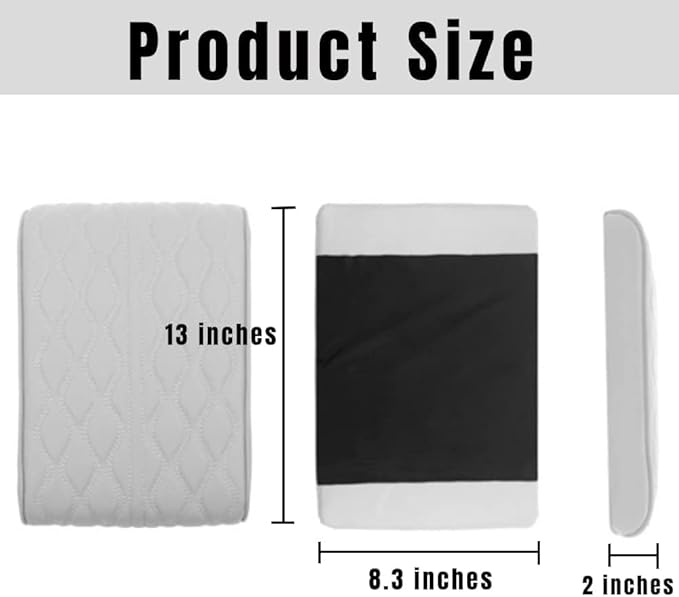 Leather Car Armrest Box Pad, 2025 Upgrade Universal Auto Arm Rest Cushion Memory Cotton Armrest Box Pad, Car Center Console Cover for Most Vehicle, Car Accessories (#4)
