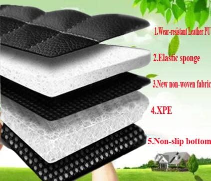 Car Floor Mats for 99% Cars, Trucks and SUVs Full Coverage Pads Protection Non-Slip Leather Floor Liners (Beige)