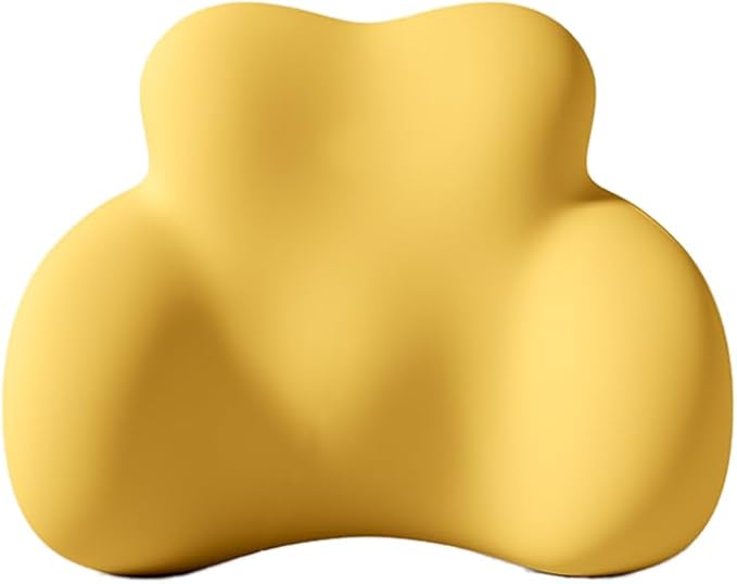 Car Lumbar Support Pillow for Mercedes-Benz V295 EQE 2022 2023 2024 2025 2026 Memory Foam Back Support Cushion Breathable Car Seat Lumbar Pad Accessories,Yellow