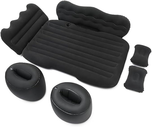 Car Air Mattress Compatible with Saturn Vue 2002 2003 2004 2005 2006 2007 2008 2009 2010, 12 V Pump, Sleeping Pad with Headrest & Side Guards for Road Trips & Car Camping Back