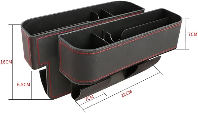JEYODA Car Seat Gap Filler Organizer, Car Organizer Front Seat, Pack Auto Console Side Storage Box with Cup Holders，Car Organizers and Storage for Holding Phone, Sunglasses, Wallet 1PC (black)