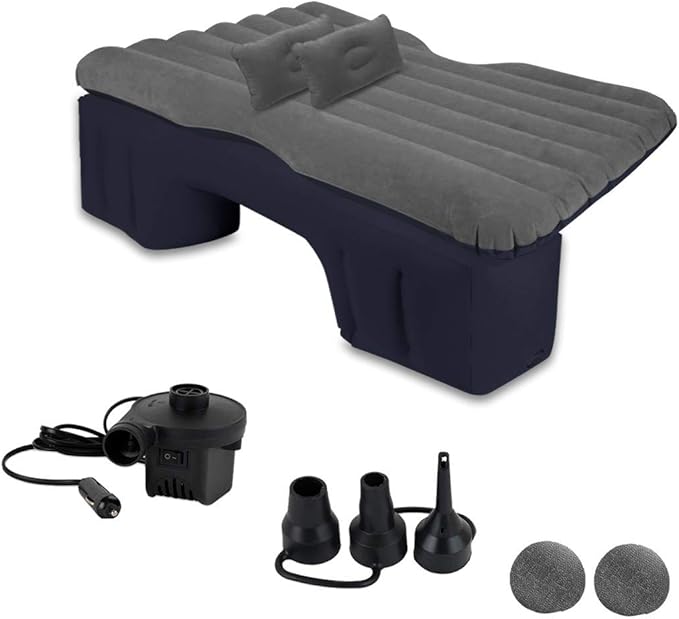 Zento Deals Truck and Car Air Mattress Backseat Bed - Premium Quality Portable Car Inflatable Mattress with 2 Pillows Universal fit (1 Pack)