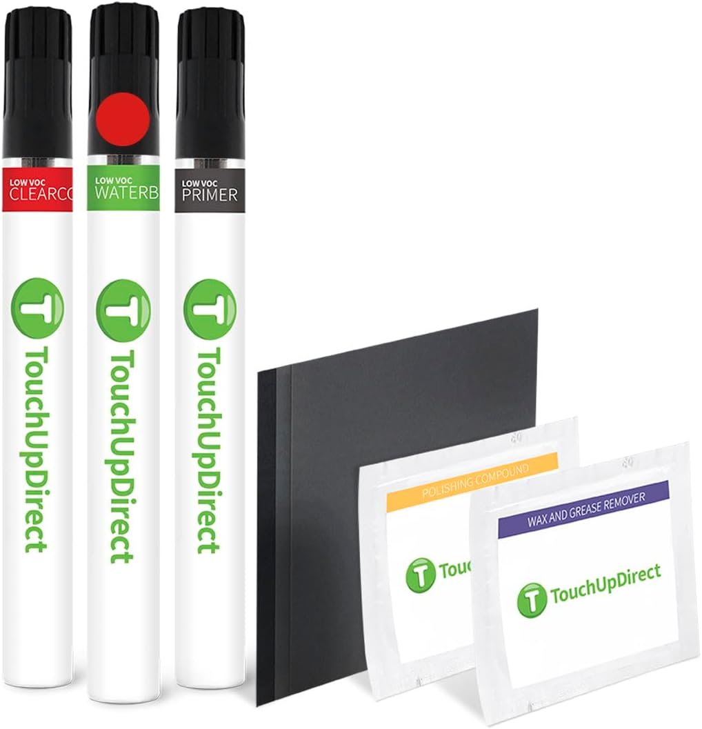 TouchUpDirect 3P1 Impulse Red Metallic Compatible with Toyota Exact Match Touch Up Paint Brush - Platinum Kit