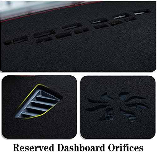 Dashboard Cover Mat for Jeep Wrangler JK 2007-2017,Durable Polyester Car Dash Protector,Non-Slip Dash Board Cover Pad,Universal Fit,Easy to Clean,Black
