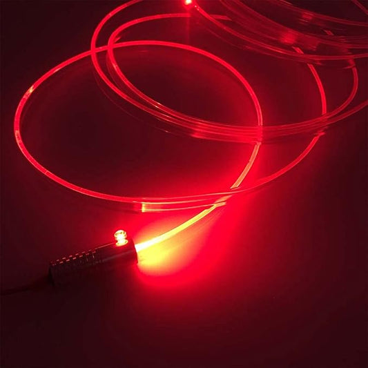 2mm 5meters Car Home LED Ambient Plastic Optic Fiber Light Source Kit Tool Free (110-220V Adapter,Red)