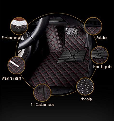 Custom Car Floor Mat Compatible with BMW Mercedes-Benz Toyota Cadillac Lexus Honda Infiniti Nissan Hyundai Kia Audi All Models Cars Sedans SUVs Automotive Mats (Edge Beige Middle Black Beige)