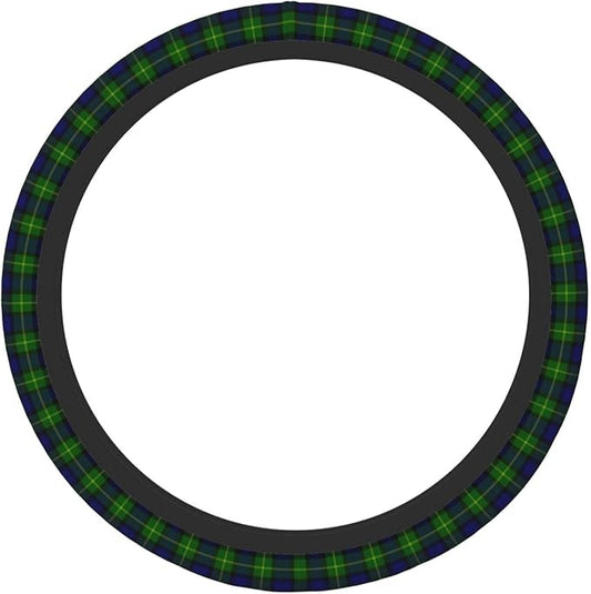 Thickened Elastic Steering Wheel Cover, Gordon Tartan Blue Green Plaid Ultra, Soft, Breathable, Fit for Cars, SUVs, Trucks, Stylish Comfortable Grip