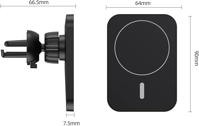 Phone Holder 30W Car Holder Wireless Charger Car Mount Magnetic Car Chargers Wireless Practical(Color:Black with Cable)