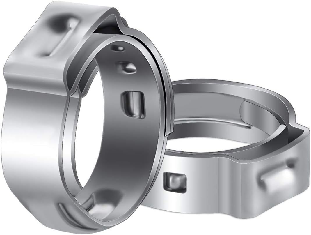 LOKMAN 50 Pack 5/8 Inch PEX Cinch Clamps, Stainless Steel Cinch Crimp Rings Pinch Clamps for PEX Tubing Pipe Fitting Connections (5/8 Inch)