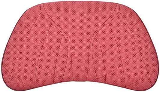 for Chevy Silverado 2007 2008 2009 2010 2011 2012 2013 Leather Car Seat Headrest Lumbar Cushion, Lumbar Support Pillow for Car,for Driving Traveling Relieving Neck Fatigue,2-D Red