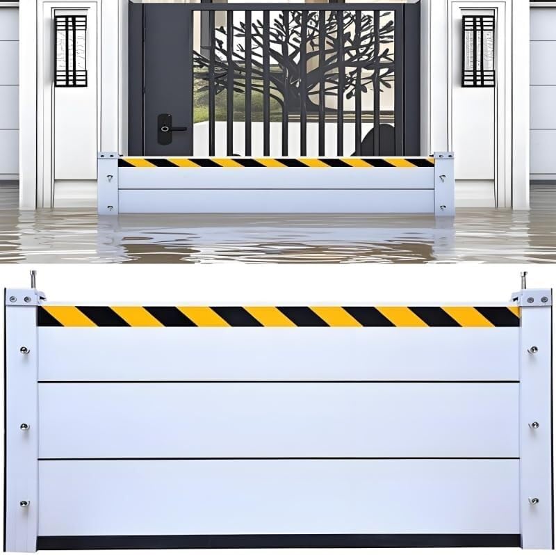 Flood Barriers for Home Exterior,Aluminum Alloy Outdoor Garage Doors Water Barriers for Flooding(H55Inch,L11FT)