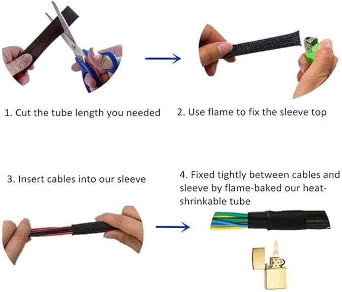 25ft - 1/2 Inch Cable Management Sleeve Protector,Wire Loom PET Expandable Wire Sleeving for Office TV Computer Home Theater Engine Bay Cord Organizer,Protect Cables from Pet Cat Dog Chewing,BlackRed