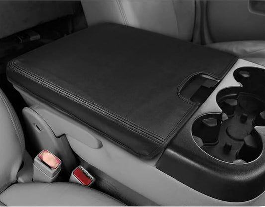 DEYTOP Center Console Cover for Chevy Silverado & Tahoe 2007-2013 Console Armrest Cover for GMC Sierra 2007-2013 Car Cushion Protector Pad ( Jump Seat Console ONLY) (Black Stitching, 07-17 JUMP SEAT)