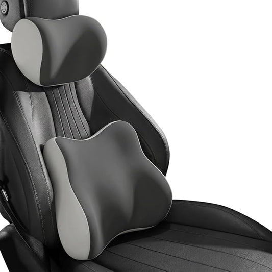 Car Headrest Pillow & Lumbar for Audi A4 Q3 A6 C5 A4 B8 A3 8P Q2 Q5 A1 A3 A7 A8 Q7 Q5L Sq5 RS, Car Seat Neck Pillow Back Support, Breathable All-Season Automotive Seat Cushions, 2PCS