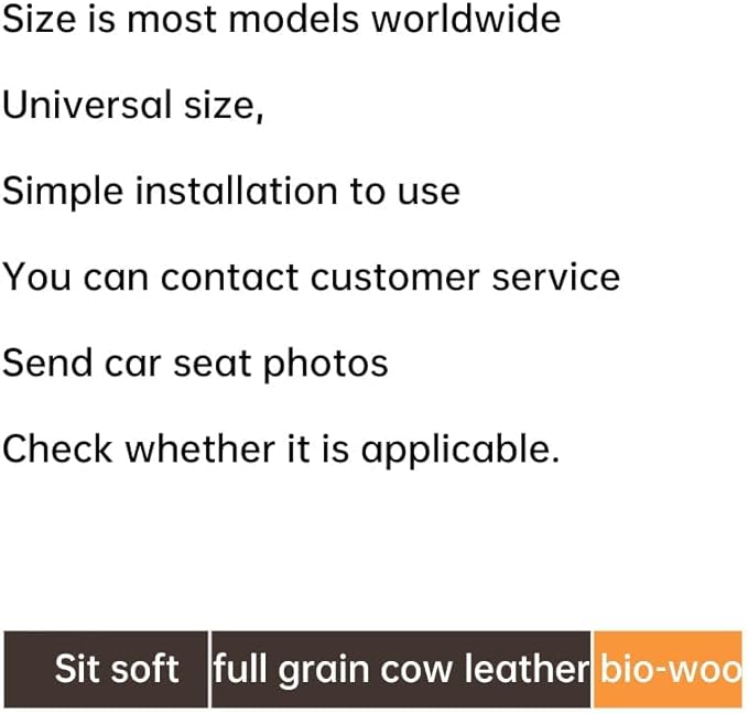 Car Car SUV's Wagon Universal Genuine Leather Seat Cushion Lumbar Back Top Layer Cow Leather Front and Back Cushion Plus Padded Comfort (White Smoke, Seat)