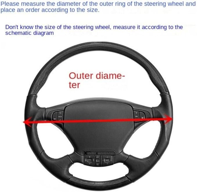Car Semi Truck Van Leather Steering Wheel Cover Fits 14 15 16 17 18 19 Inch Maximum Grip Non Slip Durable Universal Fit for Most Vehicles (36cm/14in,Black)