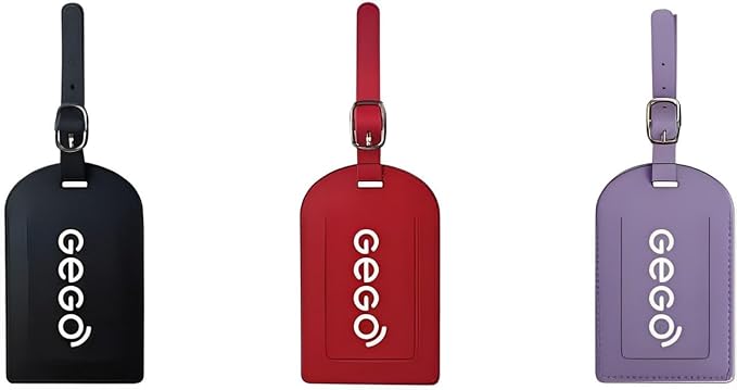 GEGO Premium Travel Kit, Sleep Mask 3D Contoured Eye with Soft Memory Foam, Luggage Tag Waterproof Resistant and Strap with Lock for Luggage TSA Approved (Sleep Mask Black/Luggage Tag Red)