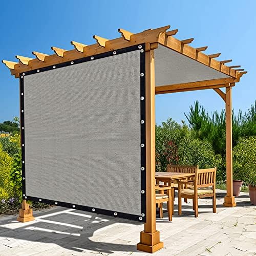 Amagenix 90% Shade Fabric 11'X 13' Gray Sun Shade Cloth with Grommets for Pergola Replacement Shade Cover Canopy, Heavy Duty, Cable Zip Ties Included (We Customized)