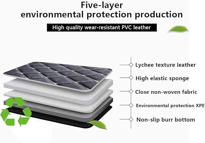Custom Fit Car Floor Mats - Full Coverage Automotive Leather Floor Liners for Most Vehicles by MingyunSM (Black & Blue)