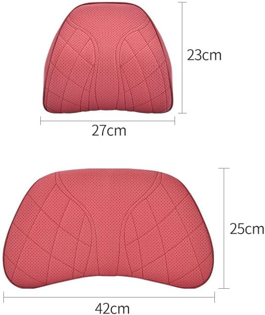 for Chevy Silverado 2007 2008 2009 2010 2011 2012 2013 Leather Car Seat Headrest Lumbar Cushion, Lumbar Support Pillow for Car,for Driving Traveling Relieving Neck Fatigue,1-B Black