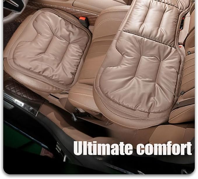 2026 New Skin-Friendly & Dirt-Repellent Leather Seat Cushions, Ergonomic Memory Foam Lumbar Support, Non-Slip Breathable Cover, Removable Washable, Ideal for Drivers & Office Long Sitting (yellow)