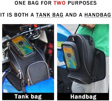 Motorcycle Tank Bag for BMW G310GS G310R G310 RG 310 GS G 310R, Magnetic & Strap Mount Tank Bag for Motorcycles, Motorcycle Touring Navigation Luggage Bag Tank Bags,A Strap