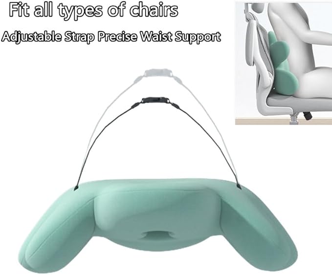 Lumbar Support Pillow for Office Chair, Back Pillow Lumbar Support for Car, Chair, Sofa - Improve Lower Back Pain Relief & Sitting Posture, Memory Foam Back Cushion for Long Sitting (Dark Grey)