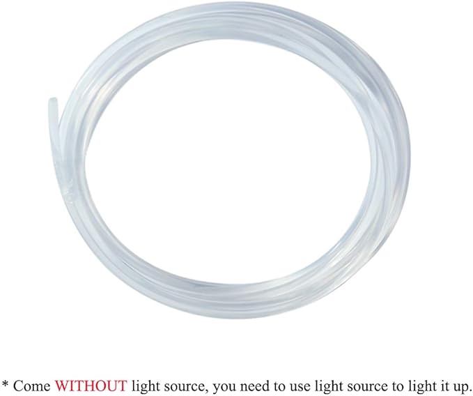 AKEPO Ф0.06in(1.5mm)*16.4ft(5m) PMMA Plastic Side Glow Cable for Optical Fiber Light, Fiber Optic Lighting Decoration for Car Home Use Fiber Optic Light