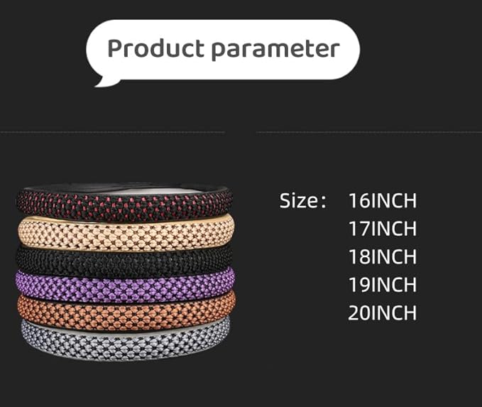 Size 16-20 Inch Ice Silk Ventilation Multi-Style Comfy Grip Steering Wheel Cover for Truck, Bus, Big Rig Trucker,SUV， Anti-Slip Design 16-20 Inch (Brown, 19)
