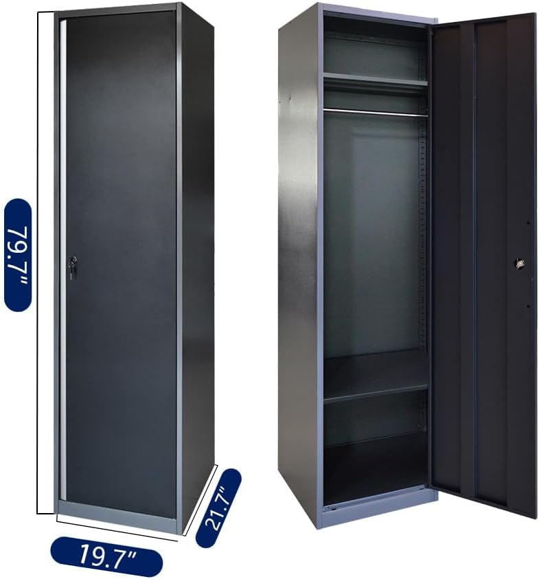 JZD Garage Storage Cabinet Set with Workbench System, Included Tool Cart, for Auto Repair Shop Basement Factory