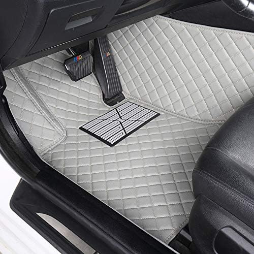 Custom Floor Mats for Cars fit 95% Sedan SUV Sports Car Full Coverage All Weather Men Women Pads Protection Non-Slip Leather Floor Liners (White)