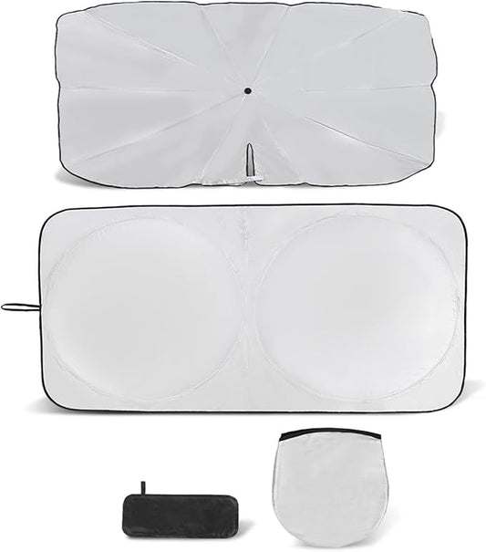 Retractable Windshield Sun Shade for car Windshield Sun Shade,99% UV Blocking,Long-Frequency and Short-Frequency Demand,X-Large(Sunshade 74.8"x35.43",Umbrella 55.12"x31.5")