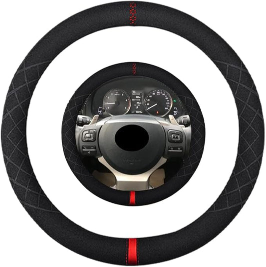 Suede Steering Wheel Cover,Compatible with Lexus IS300 IS350 RX350 NX300h IS250 Alcantara Leather Sport Non-Slip Wheel Cover Car Interior Accessories 15 inch For Man and Women