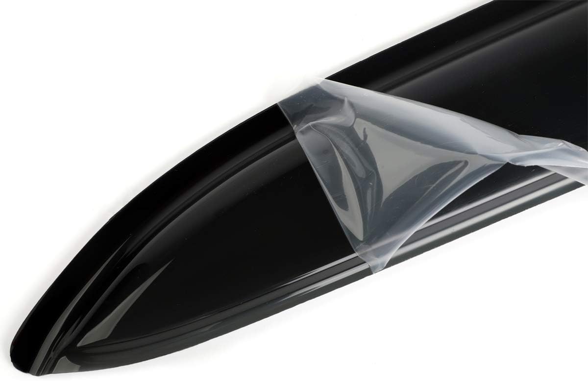 4pcs Original Outside Mount Style Window Rain Guards Shield Side Wind Deflectors Dark Smoke Nice Looking Vent Window Visors for Toyota 2001-2007 Highlander 2006-2007 Highlander Hybrid 94357