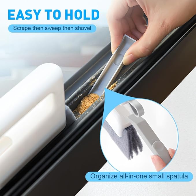 Magic Window Track Cleaner, 2026 Upgraded Handheld Cleaning Brush Set, Creative Cleaner Brushes Tools for Window lides Gaps, Sliding Door Track, Tile Lines Shutter Car Vents (3pcs Mix)