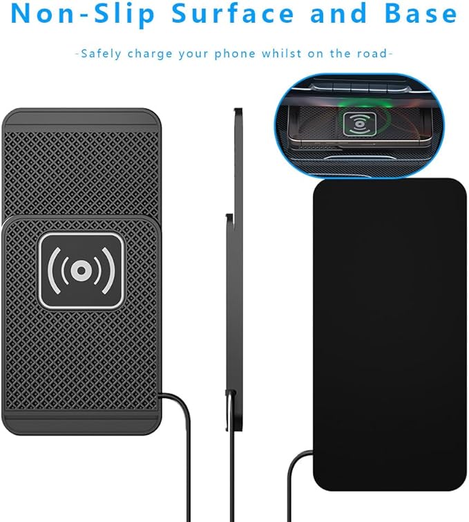 Wireless Charging Pad for Car for Genesis G70 G80 G90 2017-2026, Non-Slip Type C/USB 20W Fast Phone Charging Pad DIY Trim-to-Fit No Interior Damage,A&USB