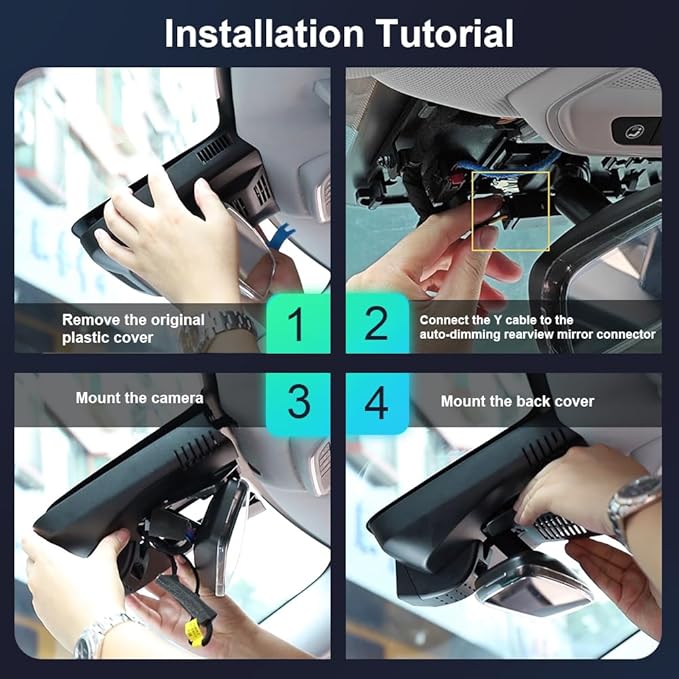 Fitcamx 4K Dash Cam Suitable for GMC Sierra 1500 2500HD 3500HD (HD2-6272, Count The Vents) 2020-2026, OEM Look, UHD 2160P Video, WiFi & APP, Loop Recording, G-Sensor, Plug & Play, 2 Cables/64GB Card