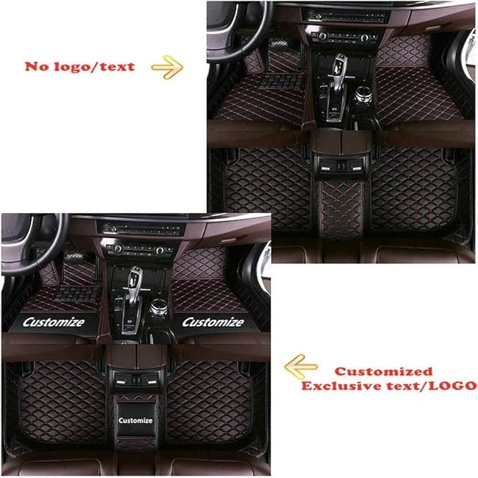 Custom Making Car Floor Mats Protection Pads for 99% Sedan/Coupe/Hatchback/SUV/Pickup Men Women Car Floor Mats Coverage Pads Anti-Slip Leather Floor Lining (Beige+Black Beige)