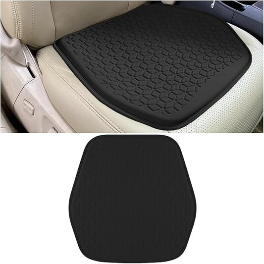 Gel Car Seat Cushion, Soft Cooling Honeycomb Non-Slip Vehicle Seat Bottom Mat for Long Sitting, Breathable Automotive Interior Chair Pad to Reduce Sweat, Universal for Truck SUV RV (Black)